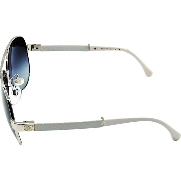 304267BW (S3) Chanel Glasses Silver Leather - Picture 3 of 8